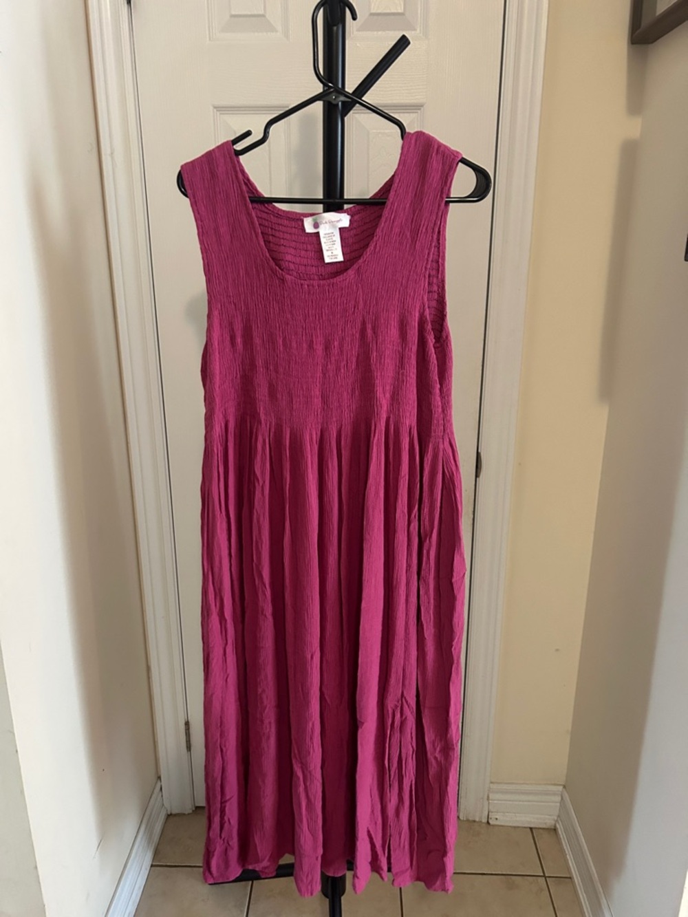 Sleeveless Fuchsia Maxi Dress by pink pineapple